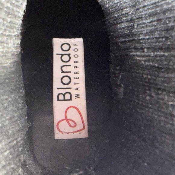 Blondo Ikler Waterproof Women’s Black Leather Mid-Calf Pull On Knit Booties 7.5M - Picture 8 of 8